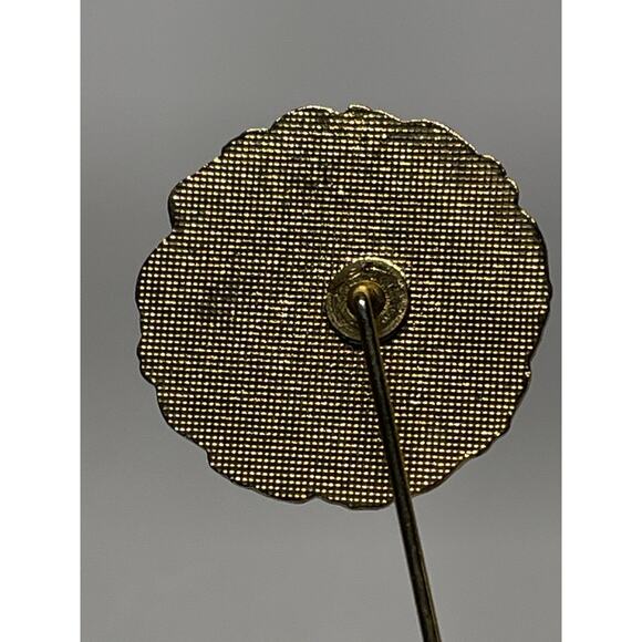 Vintage Cloisonne Enamel Floral Stickpin Stick Pin Gold Tone MCM - Picture 2 of 5